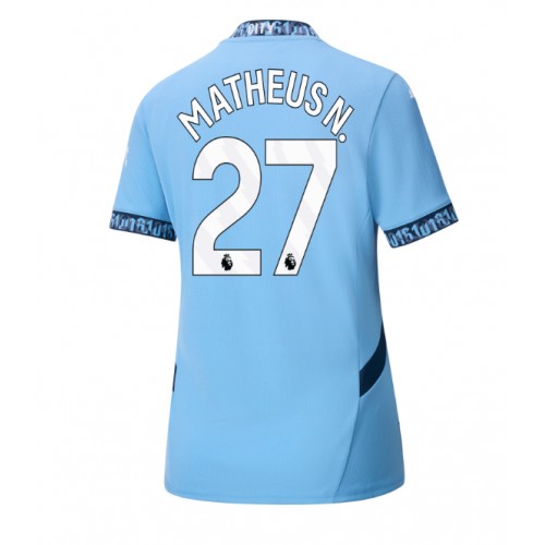 Fotballdrakt Dame Manchester City Matheus Nunes #27 Hjemmedrakt 2024-25 Kortermet